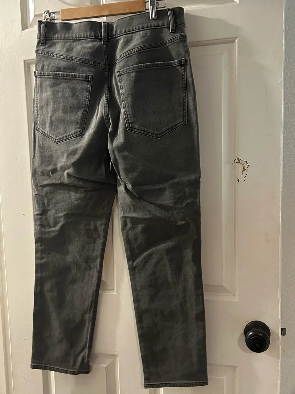 Express Gray Cropped Jeans with Beaded Leaf Accent